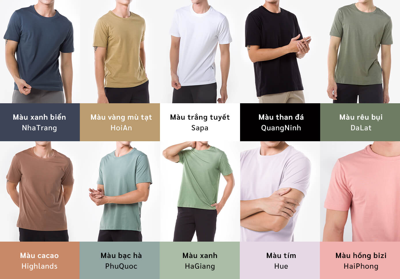 Áo thun nam 100% Cotton Essential Tee